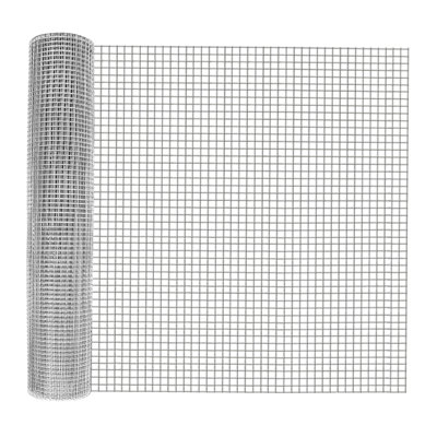 Grillage en métal galvanisé soudé, calibre 19, maille 1/2 pouce, rouleau de 47 po x 49 pi, couleur argent, pour poulailler, protection de jardin et cages d'animaux.