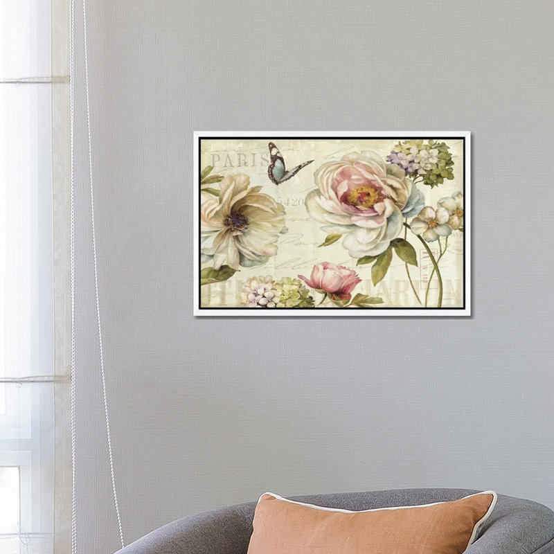 Marche De Fleurs IV by Lisa Audit - Print on Canvas, White Framed, 66.04 cm H x 45.72 cm W