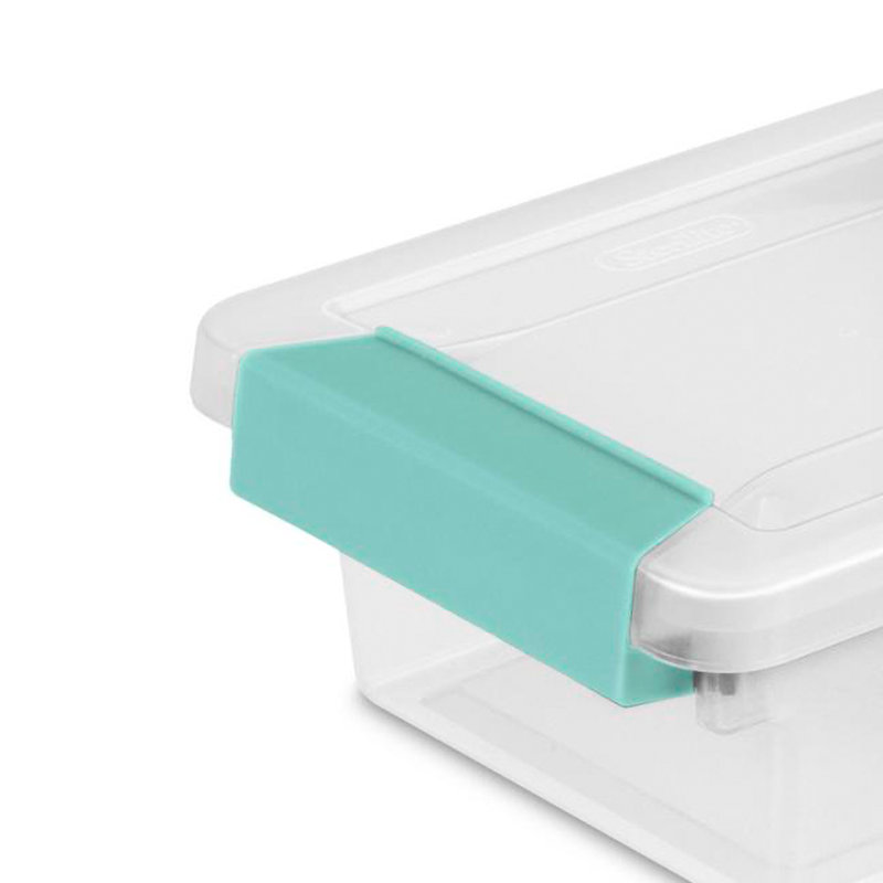 Sterilite Medium Clip Box Clear Home Storage Tote Container with Lid, Mini, 18-Pack