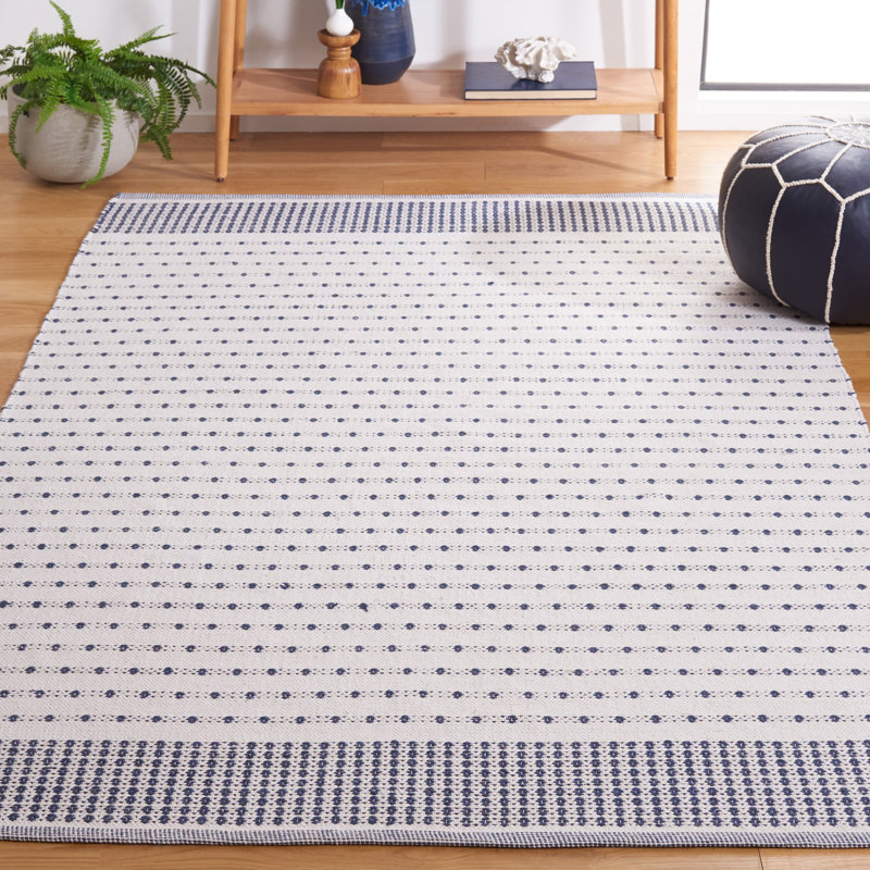 Aitken Flat Weave Cotton Geometric Rug, Rectangle 6' x 9'