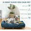 Canapé surélevé pour animal de compagnie avec coussin confortable, pieds en bois de pin