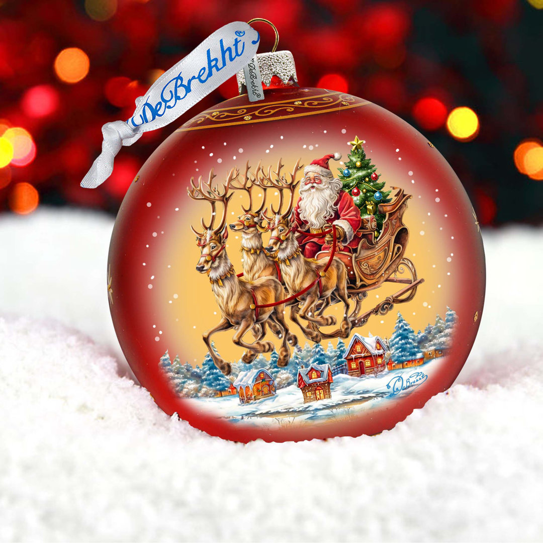 5.5'' Glass Animals Ball Ornament G Debrekht