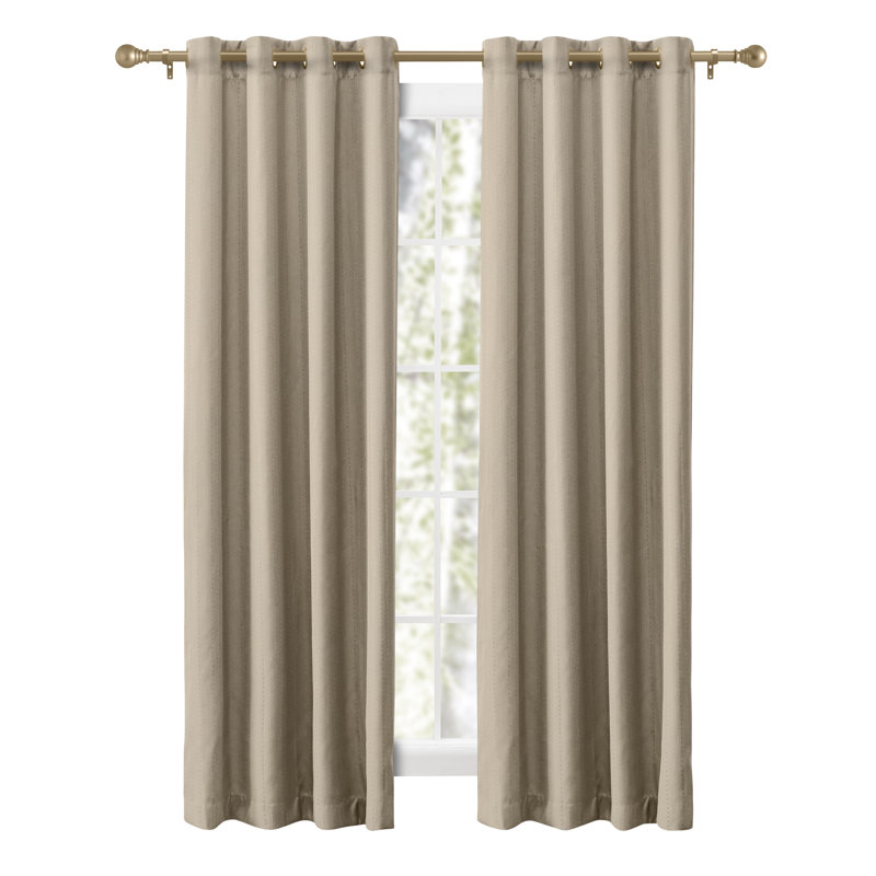 Cedarpoint Elegant Design Grommet Room Darkening Curtain Panel, Natural, 54" W x 72" L