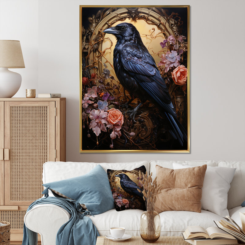 Caodhan Crow, opulent serment sur toile, H 20 po x l 12 po x P 1 po, Cadre flottant doré