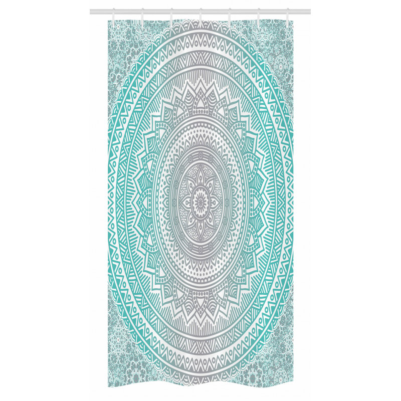 Shower Curtain with Hooks Included, 72" H x 36" W, Teal/Gray