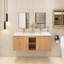 Ensemble de meuble-lavabo mural double avec plateau en résine 47,6 po Diemo