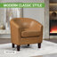Slaven Faux Leather Barrel Chair-190827910