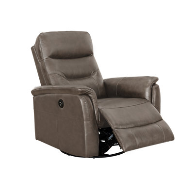 Fauteuil inclinable standard pivotant en cuir véritable de 41 po Fulk