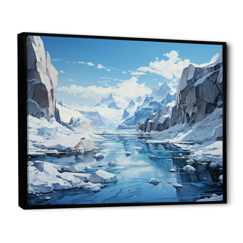 «Barram Antartica Chilling Abstraction An I», reproduction d'art sur toile, H 30 po x l 40 po x P 1,5 po, Cadre flottant noir