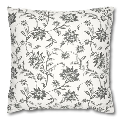 Floral Pattern Pillow Cover |  Block Print Inspired Throw Pillow