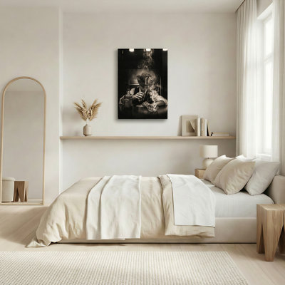 Art mural sur toile Gallery Wrap pour le salon, la chambre à coucher, le bureau ou le vestibule - Décoration murale décorative avec whisky fumée