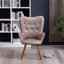 Fauteuil d'appoint de style contemporain capitonné en velours soyeux-1822200801