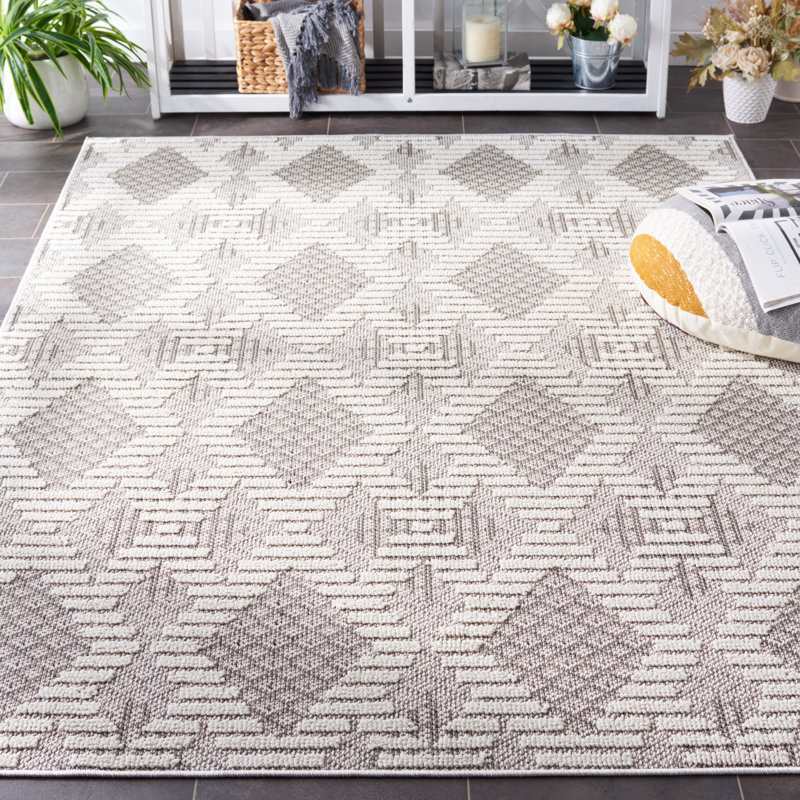 Tapis gris / ivoire Global 420, Rectangle 5 pi 3 po x 7 pi 6 po