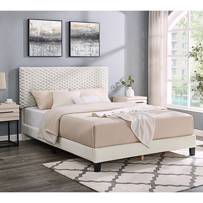 Lit plateforme tapissier Findlay Plush 3D