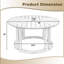 59" Round Patio Wood Dining Table with Umbrella Hole-125077374