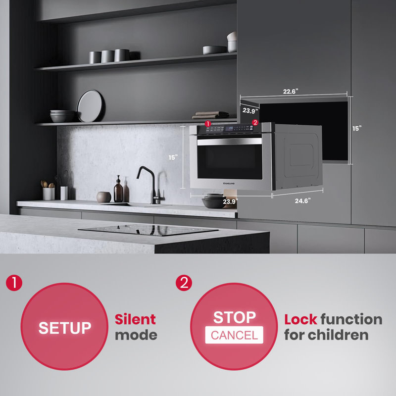 GASLAND CHEF COLLECTION 24 Inch 1.2 Cu. Ft. Microwave Drawers in Stainless Steel