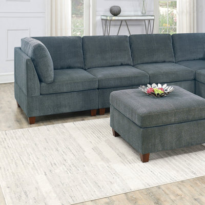 1Pc OTTOMAN ONLY  Chenille Fabric Cocktail OTTOMAN Cushion Seat Living Room Furniture