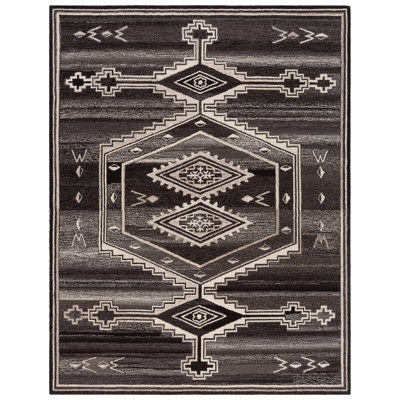 Kenya 925 Hand Tufted Wool/Cotton Moroccan Rug in Brown/Ivory