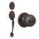 Handleset with Single Cylinder Deadbolt and Door Knob and Rosette