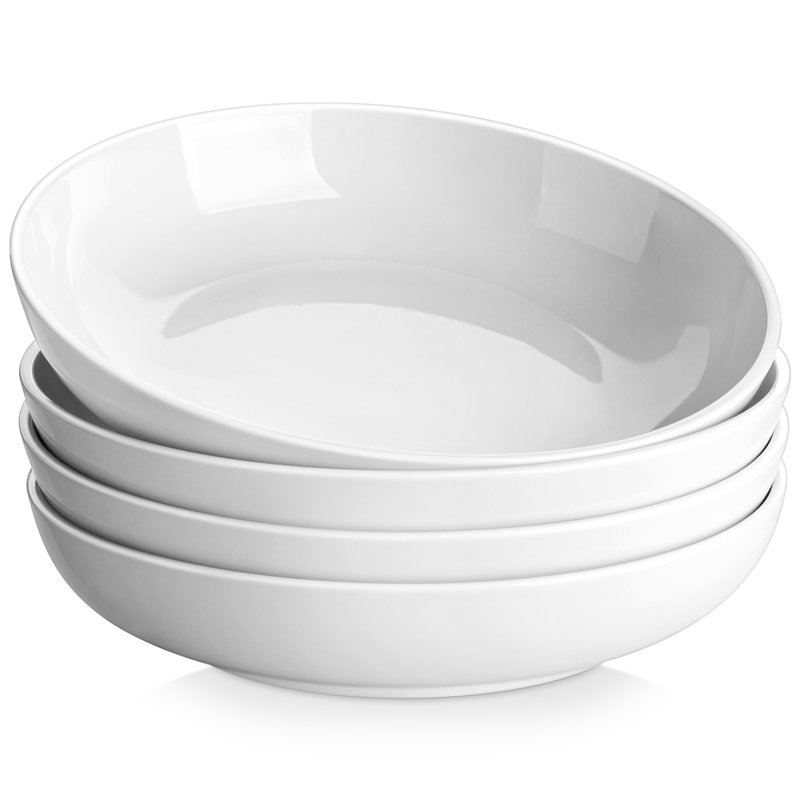 Paquet de 4 bols à pâtes en céramique blanche 10 oz