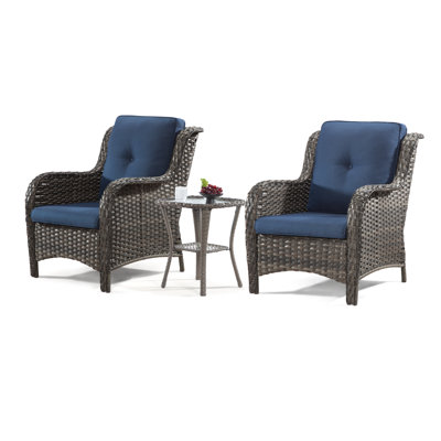 Anahit 3-Piece Outdoor Conversation Seating Group with Cushions by Red Barrel Studio