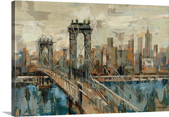 «New York View» par Aniessa, reproduction d'art, H 20 po x l 30 po x P 1,5 po, Toile