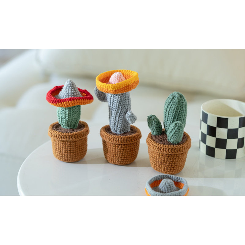 Cacti Amigurumi DIY Kit au crochet Wizardi F07N8-M191-M193