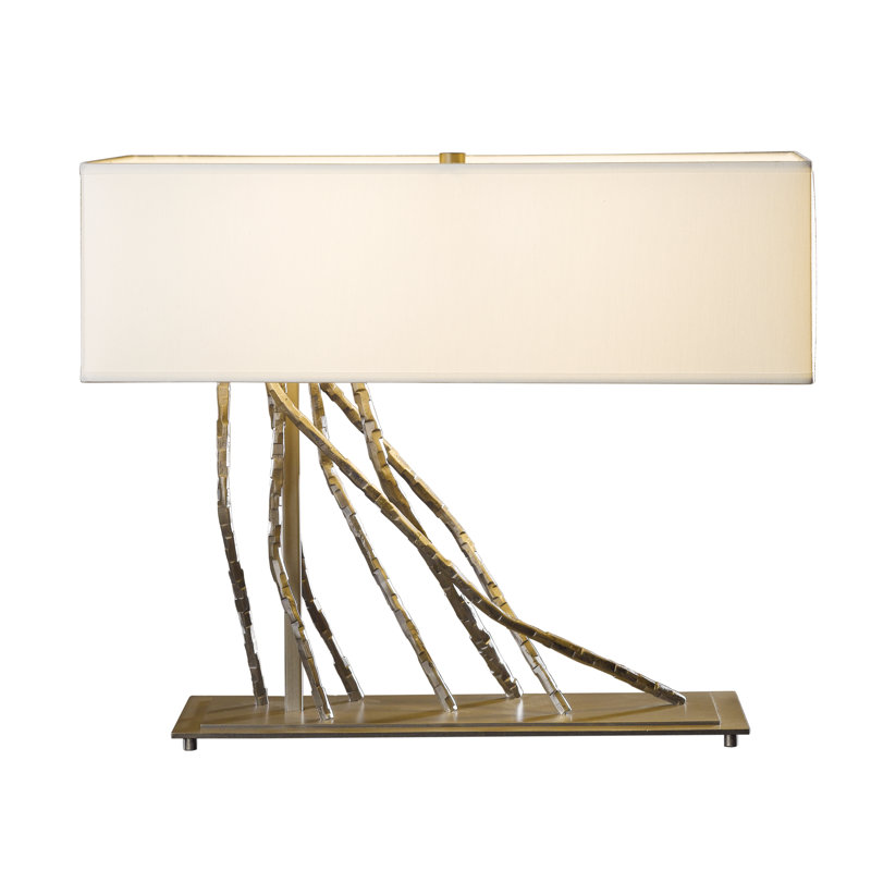 Brindille 16.5" Table Lamp, Modern Brass, Natural Anna