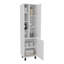 Armoire à linge avec rangement ouvert et 2 portes FM F meuble FM, blanc