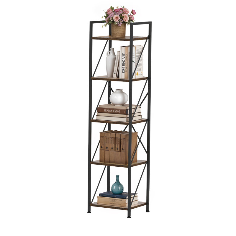 Aniqah 158cm H x 40cm W Metal Etagere Bookcase