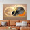Art mural en verre trempé Golden Deer: toile abstraite imprimée Home Decor, 1P GoldFramedCanves