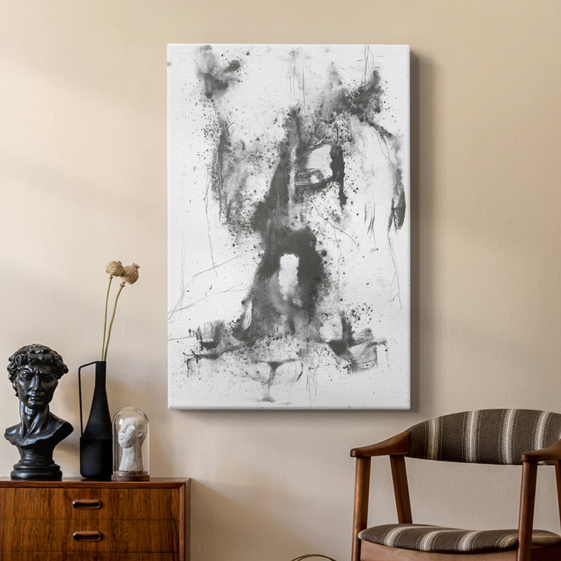 Graphite Abstract II -Custom Wrapped Gallery Cavas