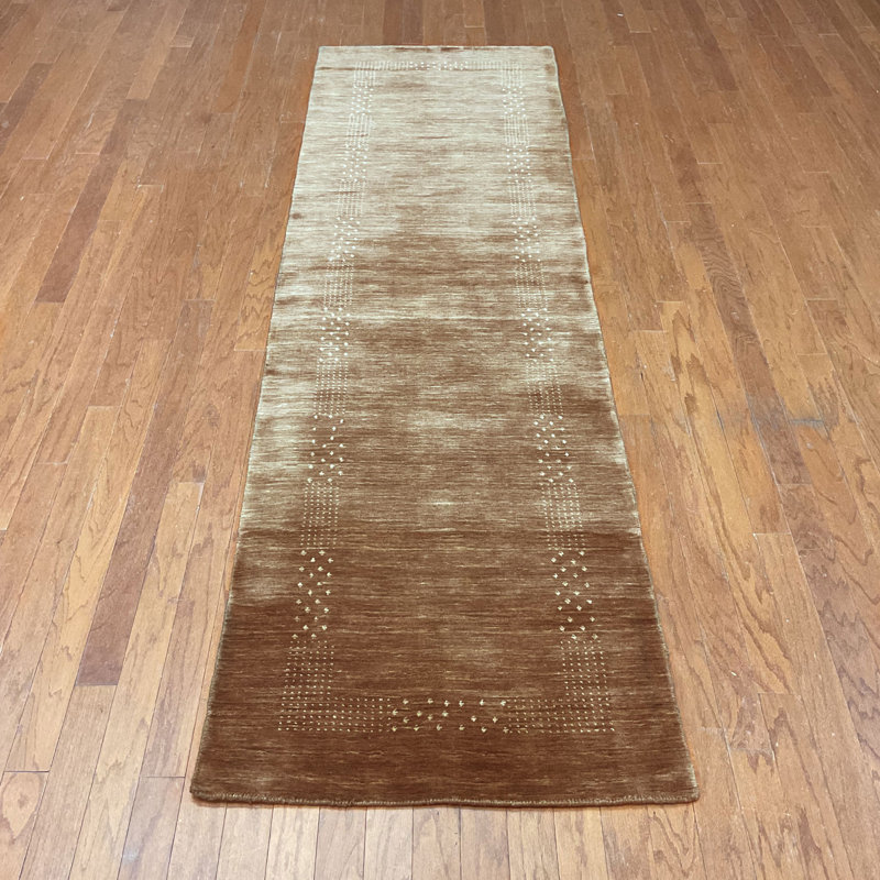  Handmade Modern Gabbeh Wool Rug, Tapis de couloir 2 pi 6 po x 10 pi