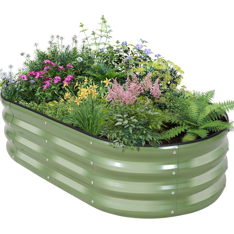 4x2x1ft Galvanized Raised Garden Bed