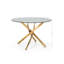 Gerson Round Glass Top Metal Base Dining Table