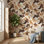 Papier peint camouflage abstrait mural brun