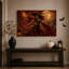 «Witch Casting Fireball Spell Near Spooky Castle», art mural sur toile-852320903