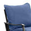 Ensemble de 2 fauteuils pivotants Oroz, coussin bleu marine, métal noir