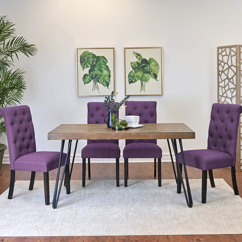 Ensemble de salle à manger 7 pièces Ashford, table de salle à manger en épingle à cheveux avec 6 chaises, 4 options de couleurs