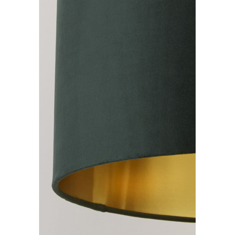 Velvet, Plastic And Mild Steel Traditional, Dark Green/Brushed Gold, 20 cm H x 30 cm W x 30cm D