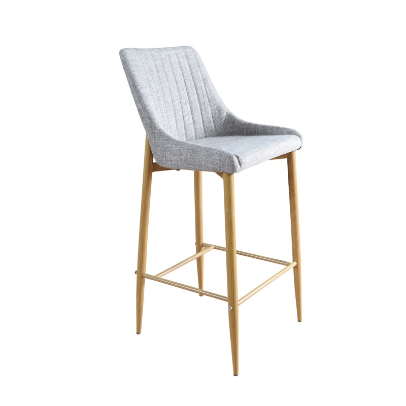 Metzger Upholstered Counter Stool, Light Grey