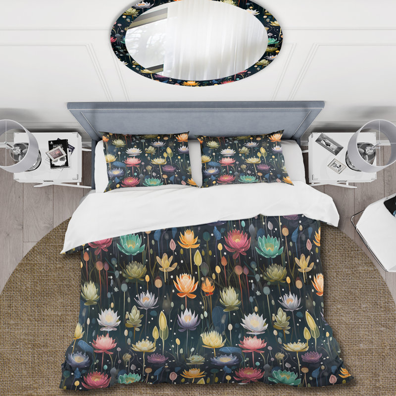 Literie zen colorée, Housse de couette simple + 1 taie décorative stan