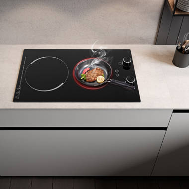 True Induction TI-2B Built-in 858UL Certified, 23-inch Dual Induction  Cooktop 1800/1750W Glass-Ceramic Top 