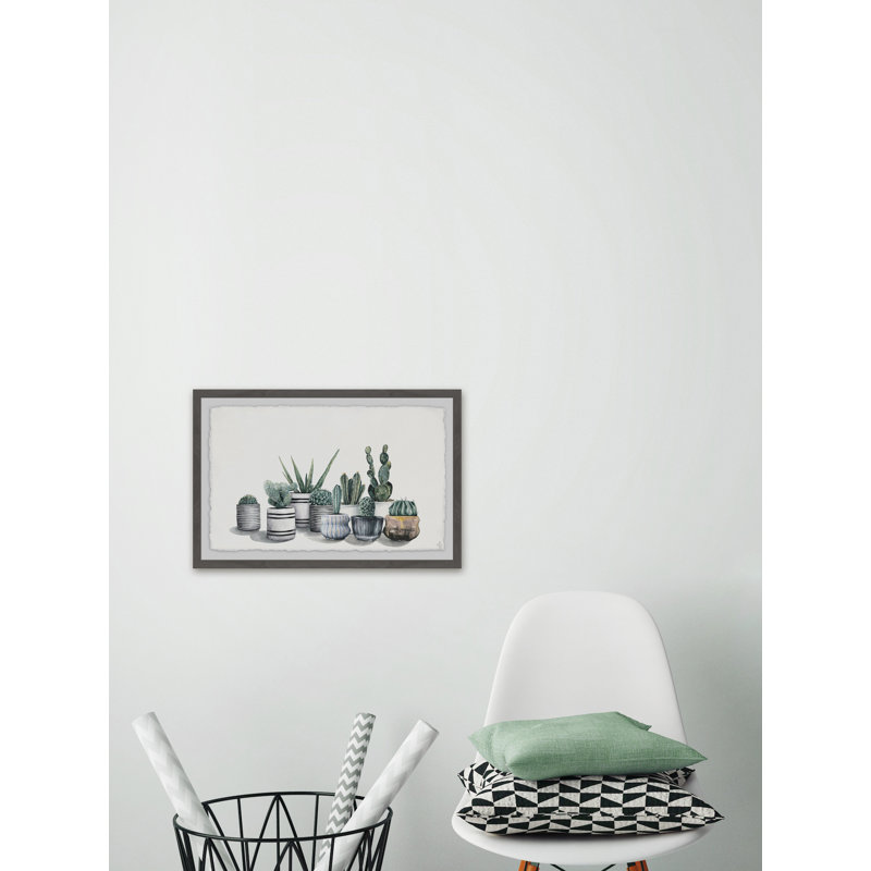 Succulent Desert - Single Picture Frame Painting, 38cm H x 45cm W 