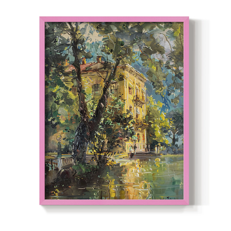LANDSCAPES Series CCCL Framed Print - Solid Wood, Pink, 11" H x 9" W