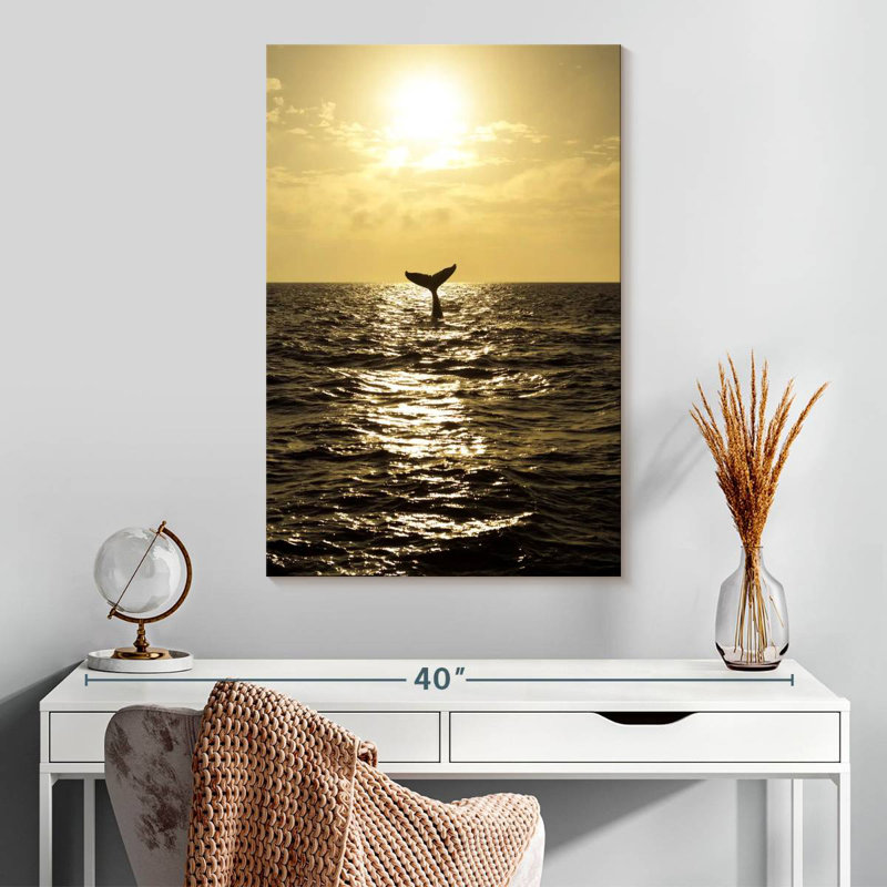 Brampt Sunset Humpback Whale, 30" H x 20" W
