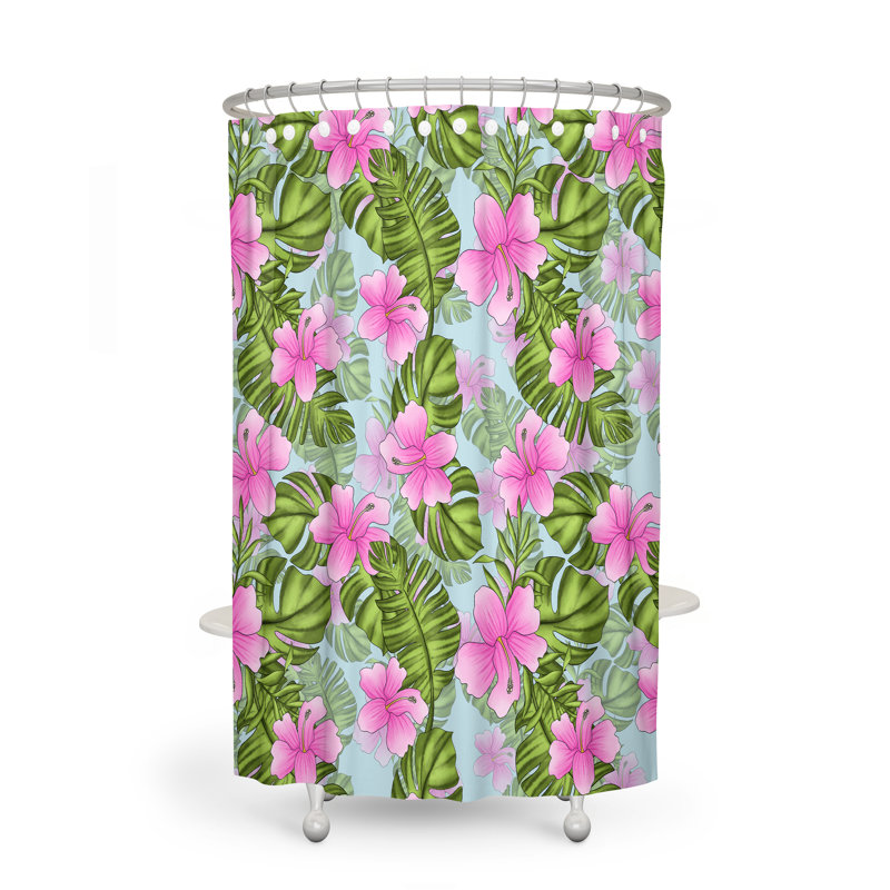 Rideau de douche simple Floral, 72 po x 70 po