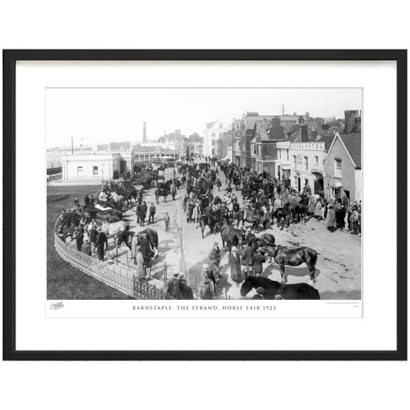 Barnstaple, The Strand, Horse Fair 1923 - Single Picture Frame Print, 28cm H x 36cm W x 2.3cm D
