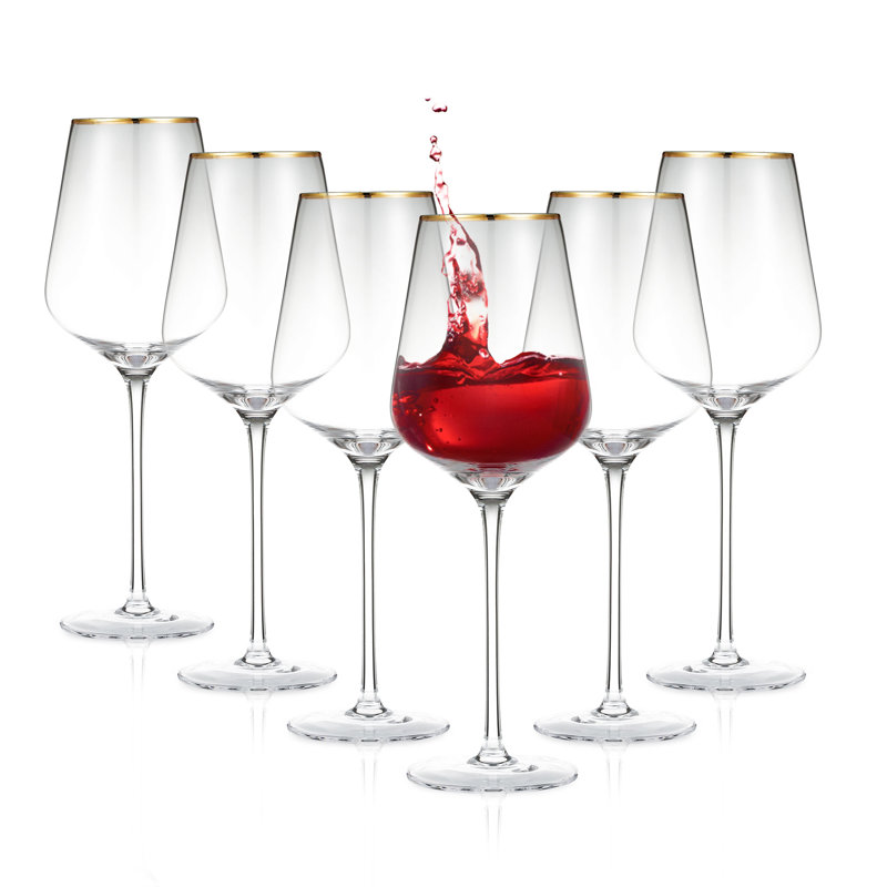 Verre à vin 15 oz. Verre à vin en cristal tout usage, 6