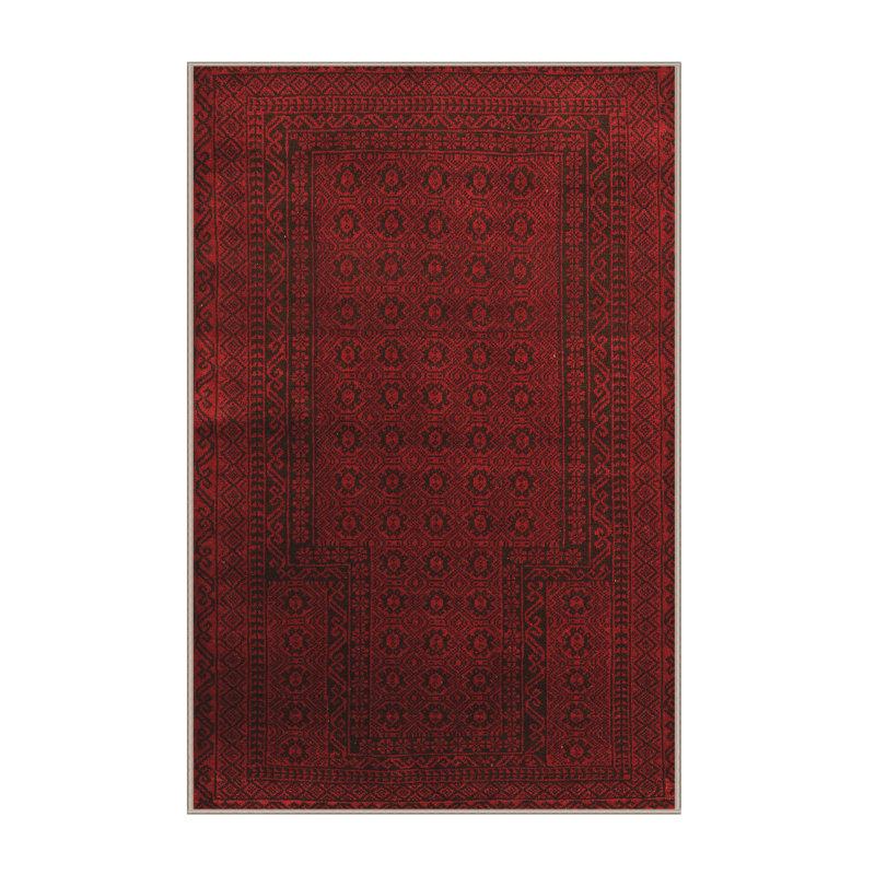 Tapis oriental en laine / polyester tissé à la machine de style oriental orange, Rond 6 pi